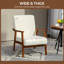 Chaise d'appoint avec assise large et structure en bois, chaise de salon-1747418756