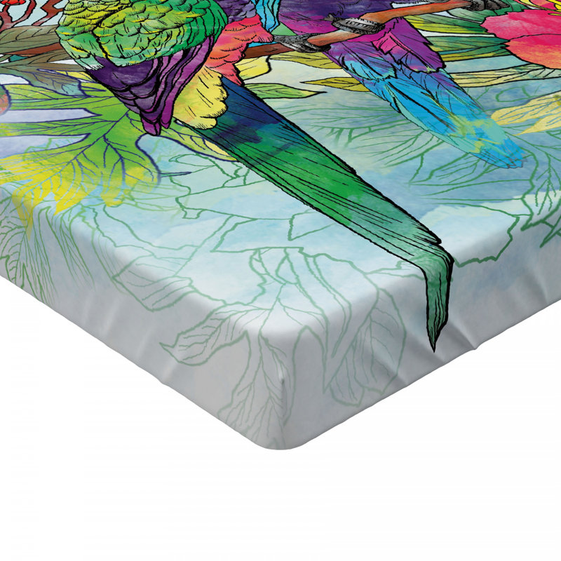 Drap-housse en microfibre Parrot Paisley, Simple