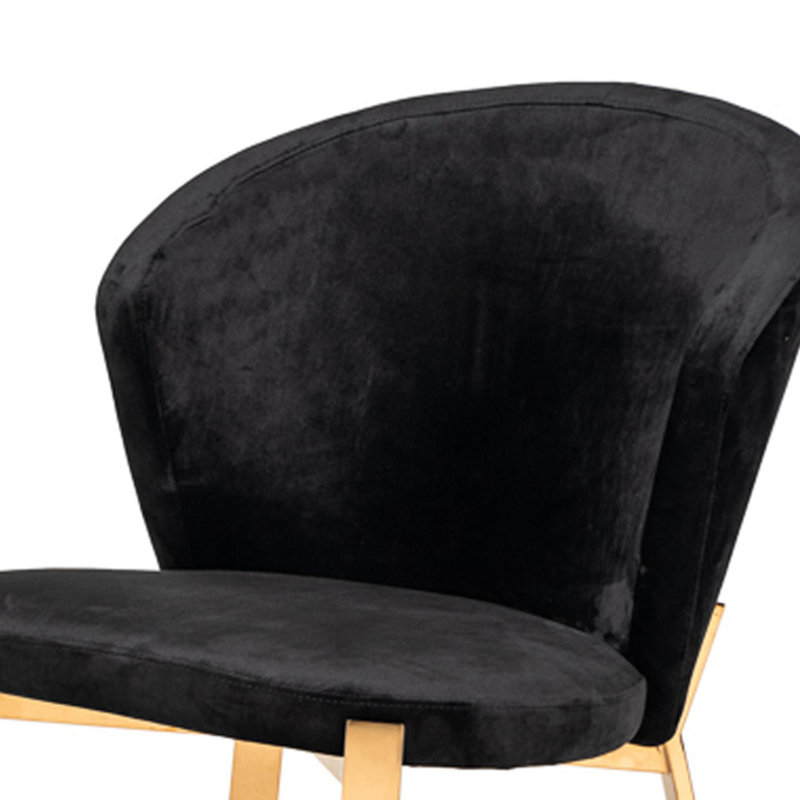Chaise d'appoint rembourrée en velours Chorleywood, Noir