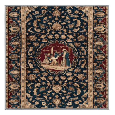 Machine Washable Persian Purple Area Rug