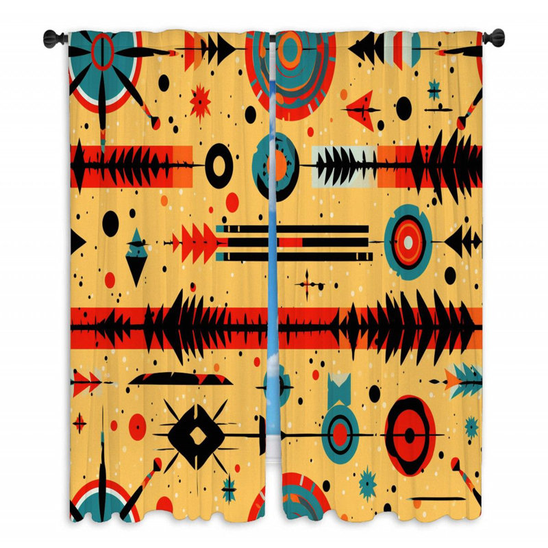 Rideaux de fenêtre Native American Vintage - 2 panneaux, L 40 po x L 54 po