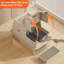 Bac à litière avec couvercle, bac à litière en métal à sortie supérieure avec pelle et tapis pour chats et lapins (L 23,6 po x l 15,4 po x H 15,7 po)-188124283