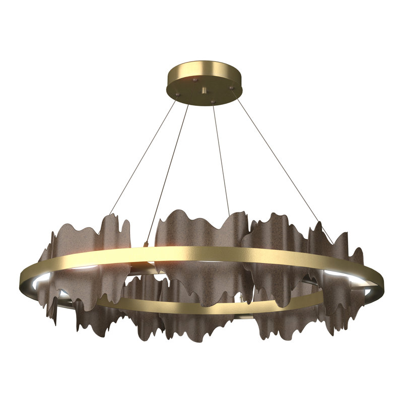 Luminaire suspendu géométrique à 1 lumière Hildene, Bronze, Laiton moderne