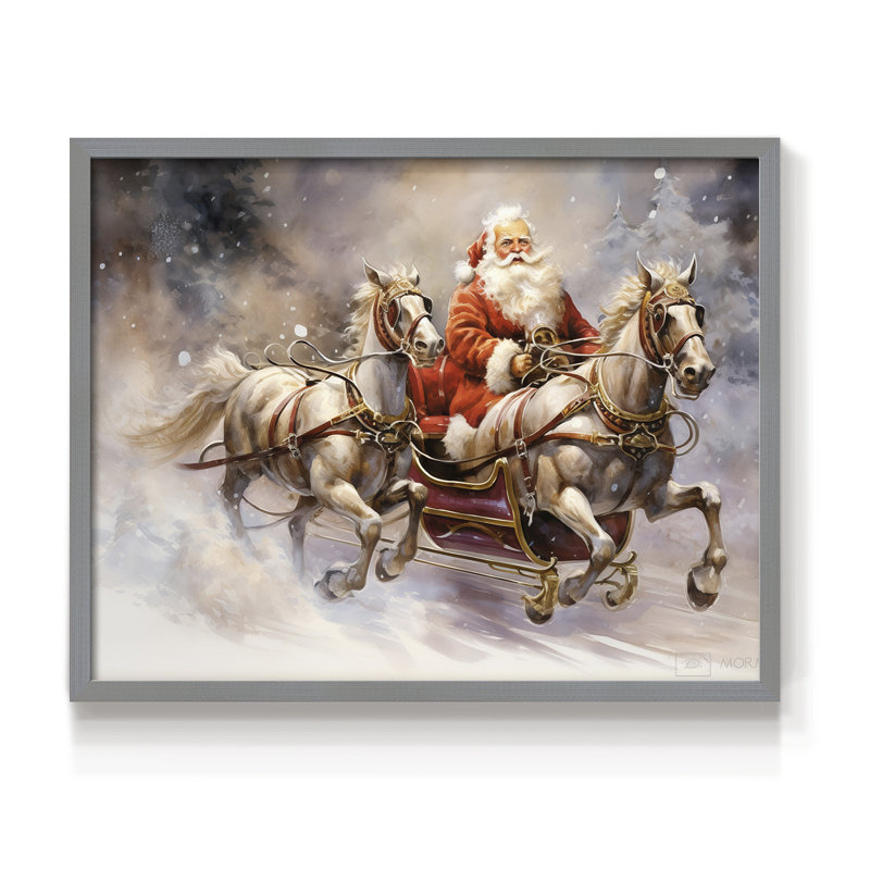 Chirstmas Art-CCCLVII -Framed Print - Restickable, Gris, H 16 po x l 20 po