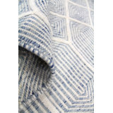 Goldthwait Wool Geometric Area Rug in Ivory/Blue/Light Blue
