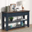 Console Elvaron 48'' en pin massif – Table d'appoint moderne pour entrée, avec 3 tiroirs de rangement et 2 étagères, style brun vintage, idéale pour le salon ou le couloir.-129021071