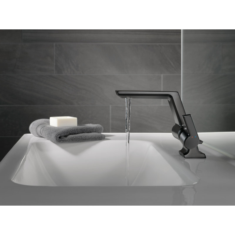 Pivotal Single Hole Bathroom Faucet with Drain Assembly, Matte Black
