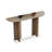 Half Moon Travertine Console Table Solid Slab Legs Minimalist Wabi Sabi Entryway Sofa Table