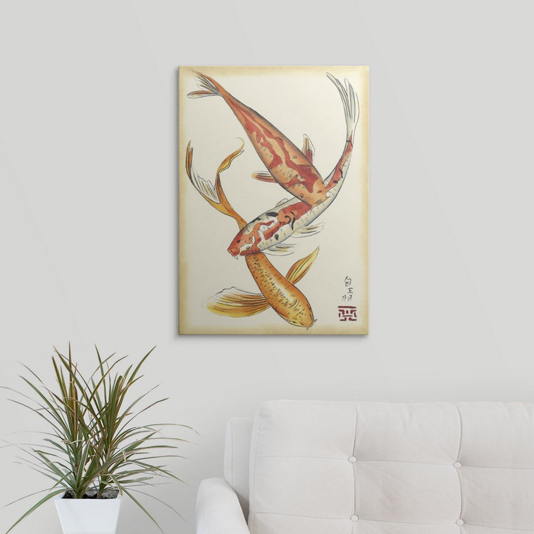 « ii » chariklia zarris, impression Koi Fish, H 24 po x l 17 po x P 1,5 po, Toile