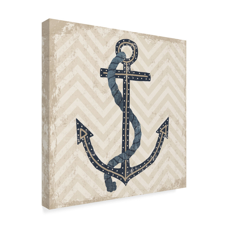 « nautique anchor », reproduction de peinture à l’acrylique sur toile tendue, H 35 po x l 35 po x P 2 po