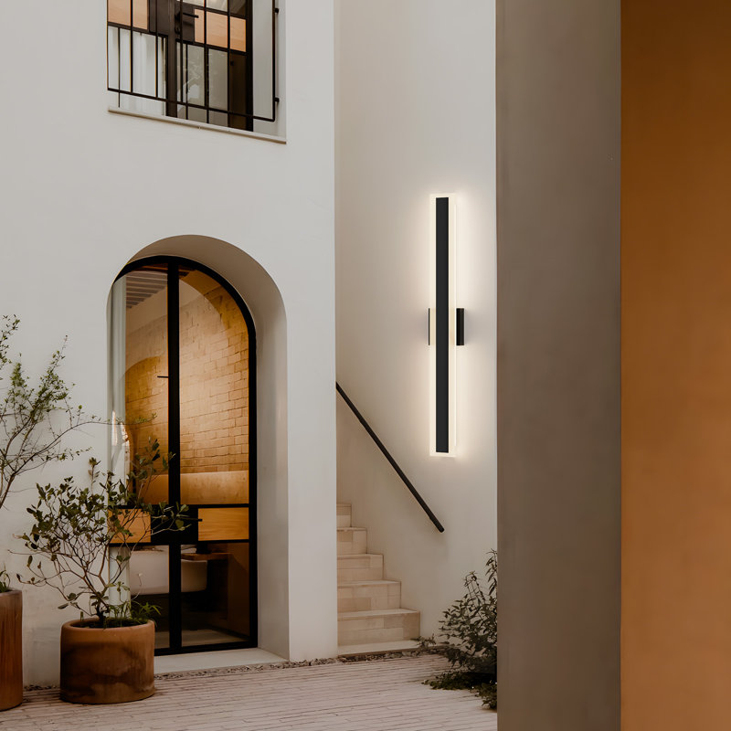 Eljan Linear Outdoor LED Wall Light with Back Plate, 31.5" H x 4.3" W x 1.6" D