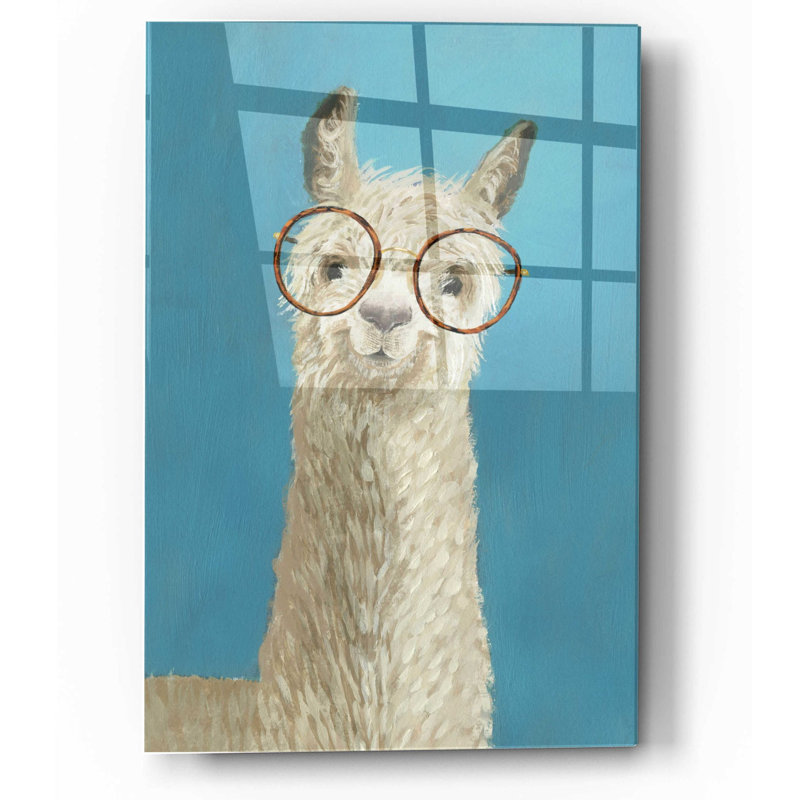 «Llama Specs III» par Victoria Borges, art mural acrylique, H 16 po x l 12 po