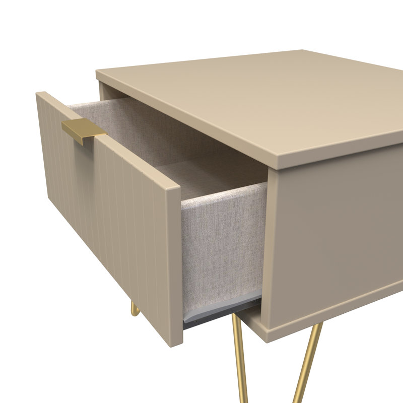 Beranda 45cm W Manufactured Wood Bedside Table, Mushroom Matt