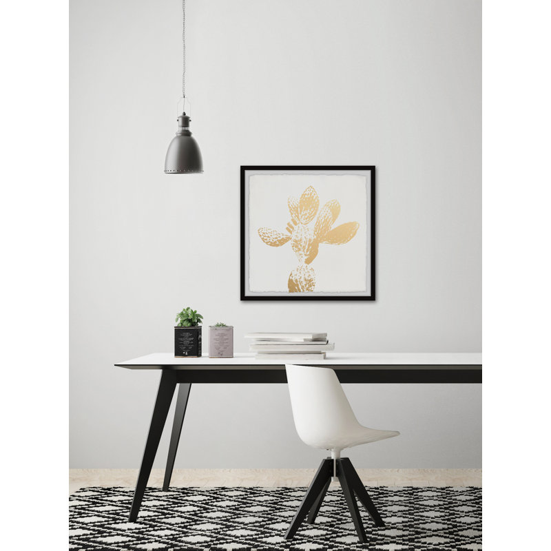 Yellow Cactus - Single Picture Frame Painting, 51 cm H x 51 cm W
