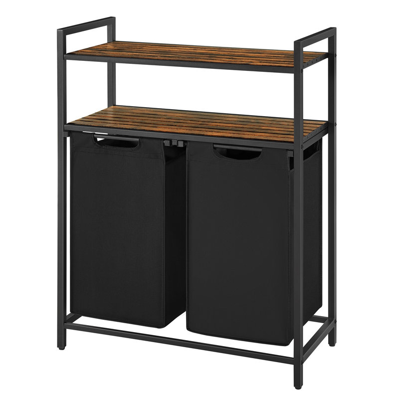 Laundry Sorter With 2 Pull-out And Removable Bags