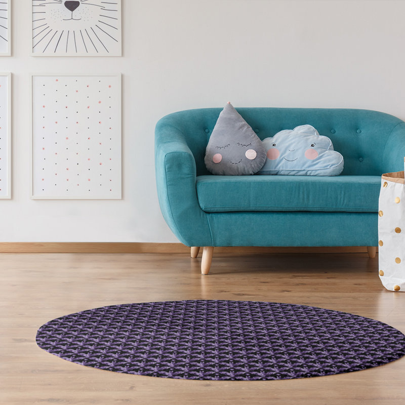 Chenille Toile Indoor Rug, Round 5'