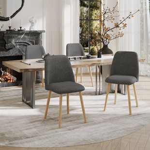 48cm H Linen Upholstered Upholstered Back Side Chair (Set of 4)