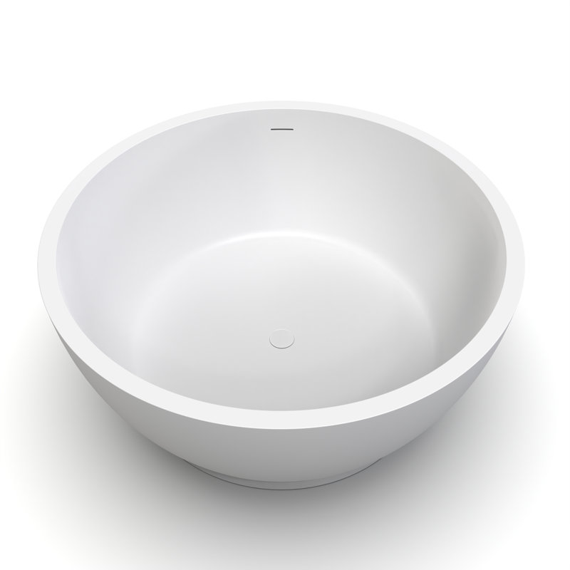 52.7 Inch Freestanding Solid Surface Soaking Bathtub For Bathroom