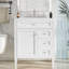 Meuble-lavabo moderne de 30 po avec lavabo supérieur, 2 tiroirs, tiroir coulissant, tablette réglable, glissières de tiroir en métal lisse, fonctions de rangement variées, pieds romains exquis, poignée texturée, blanc