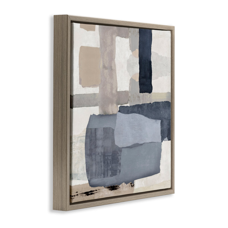 "Earthy Expressive", art par Jacob Q, Cadre flottant orme Montalcino, H 18 po x l 18 po