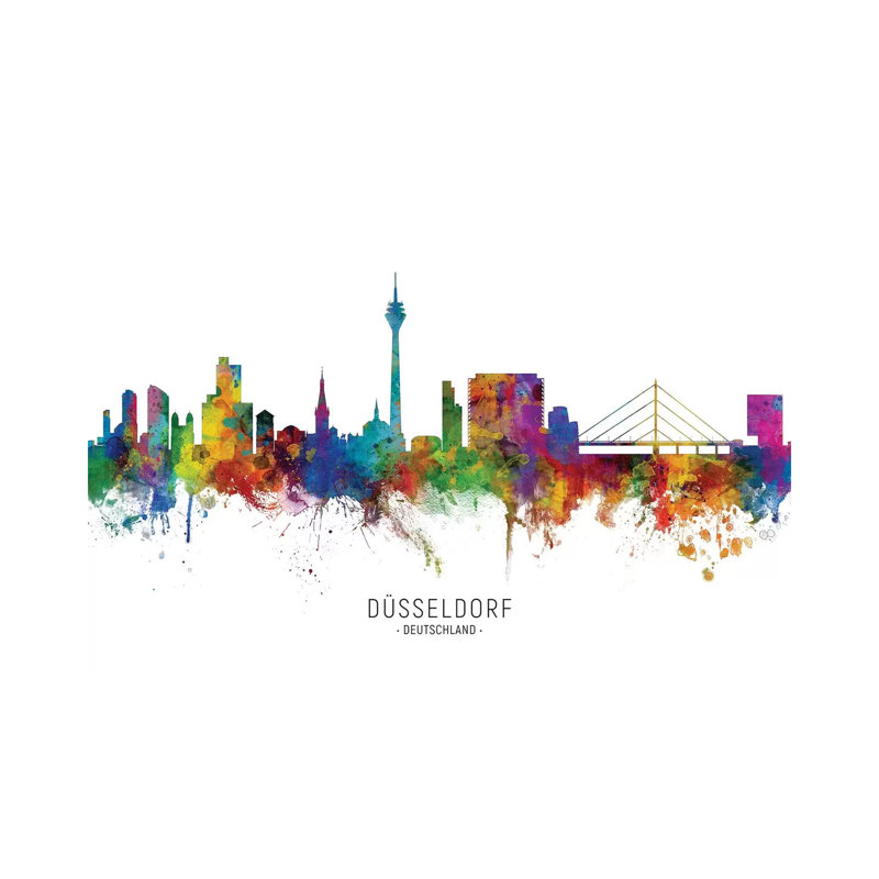 Dusseldorf Deutschland Skyline by Michael Tompsett - Wrapped Canvas Print, 45.72cm H x 66.04cm W