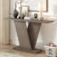 Console avec base en V en placage de bois naturel pour une polyvalence classique, parfaite pour exposer vos articles préférés Assemblage facile-48996221