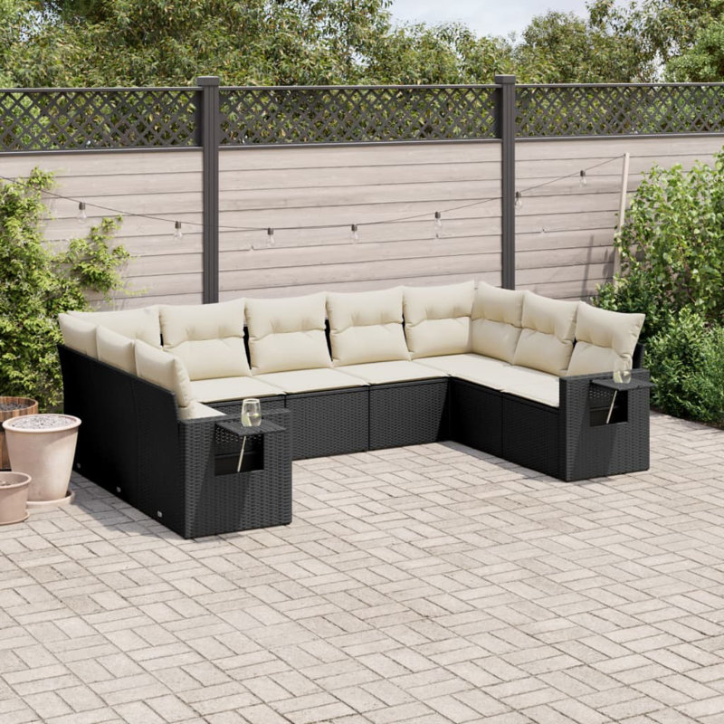 Ensemble de canapé de jardin modulaire en rotin PE 9 pièces Vidaxl