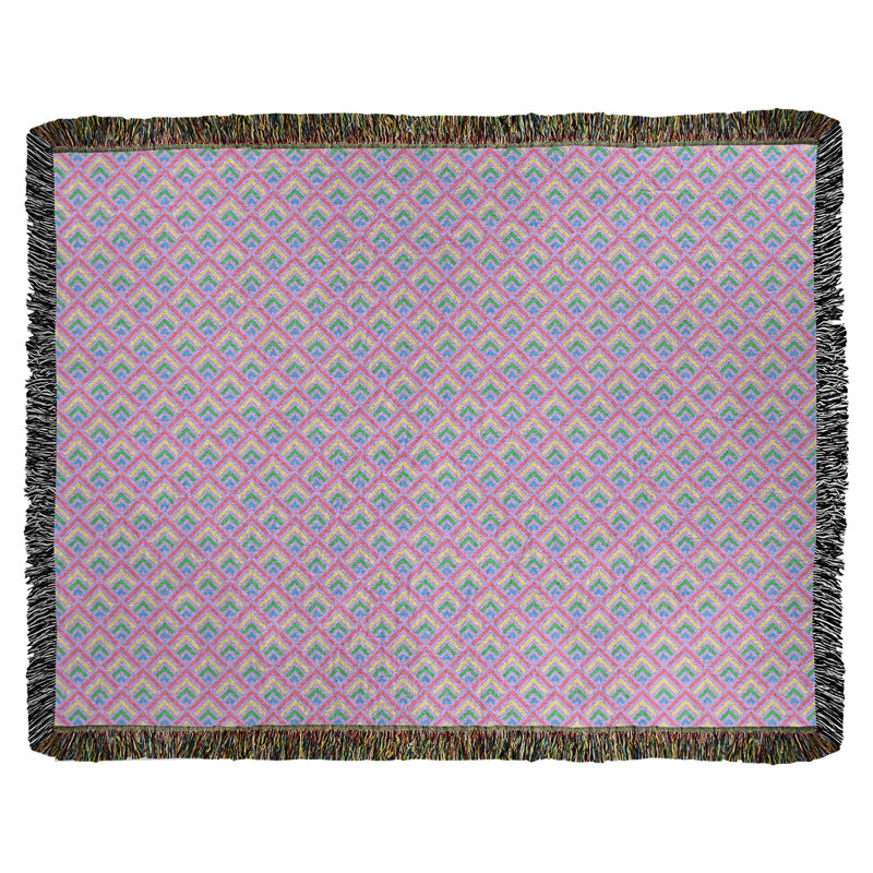 Couverture en coton tissé Katelyn Elizabeth, L 37 po x L 52 po, Mauve
