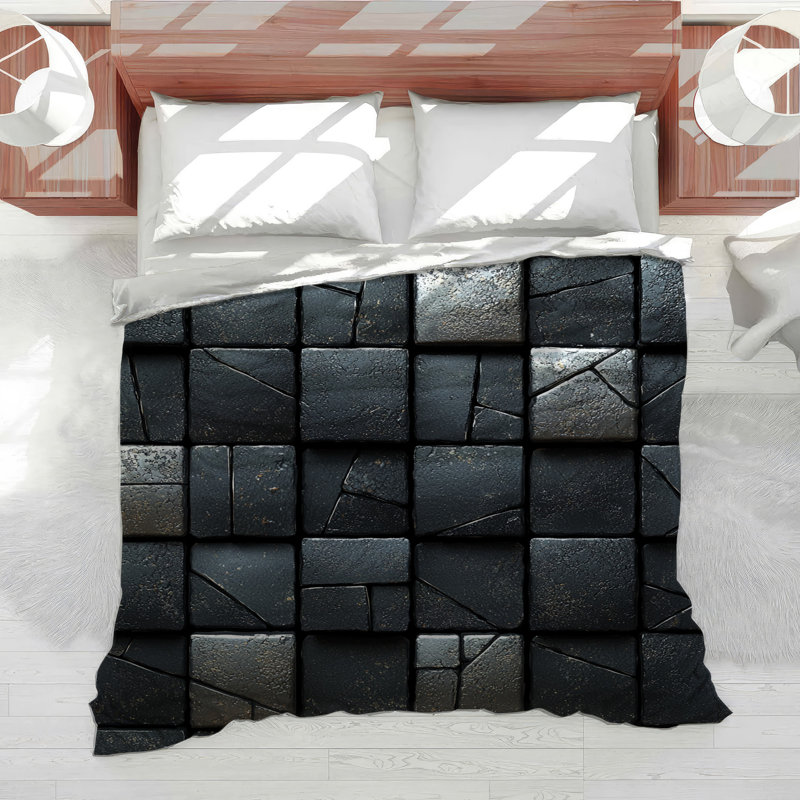 Blocks Bedding Geometric Comforter Industrial, Twin Comforter