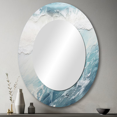 Décoration de miroir douce ovale de couleur douce plage minimaliste I - noir