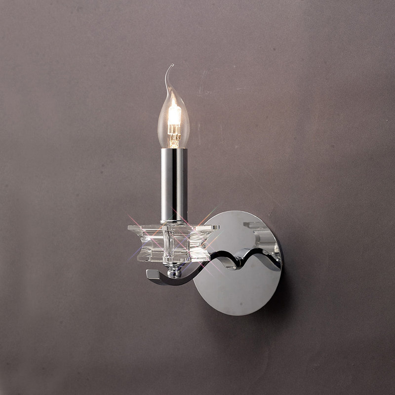 Valley Candle Wall Light, Polished Chrome