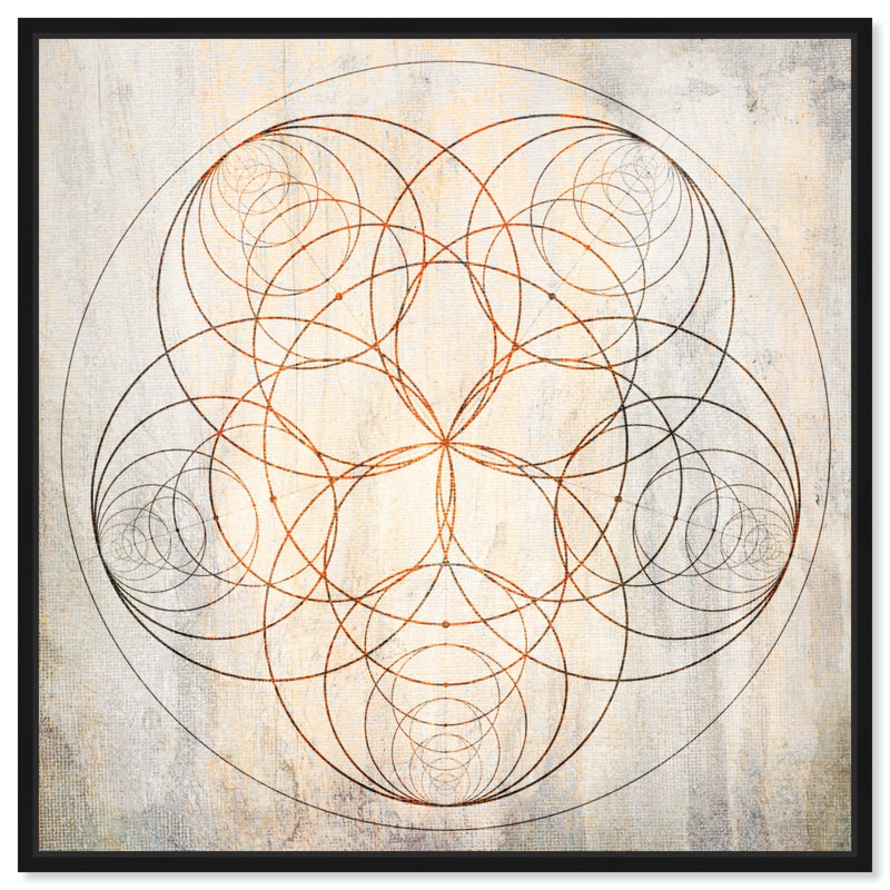 Geometria Sa Geometric - impression, H 40 po x l 40 po, Toile avec cadre noir