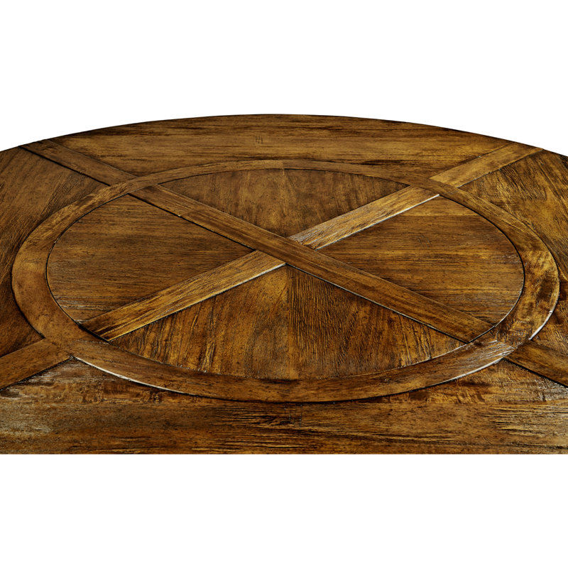 Table de salle à manger en bois massif Casal, Noyer de maison de campagne, L 72 po x L 72 po