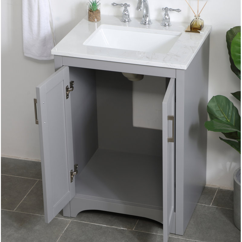 Ensemble de meuble-lavabo simple l 24 po x P 19 po x H 34 po Moore, Gris