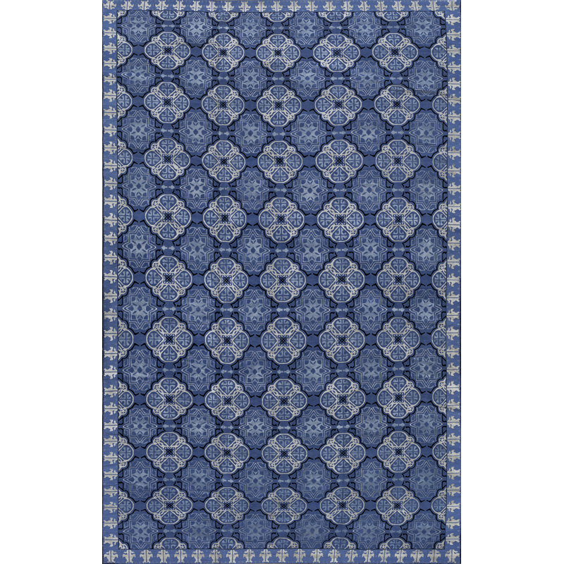 Capistrano Geometric Area Rug in Blue/Silver/Ebony, Rectangle 12' x 15'