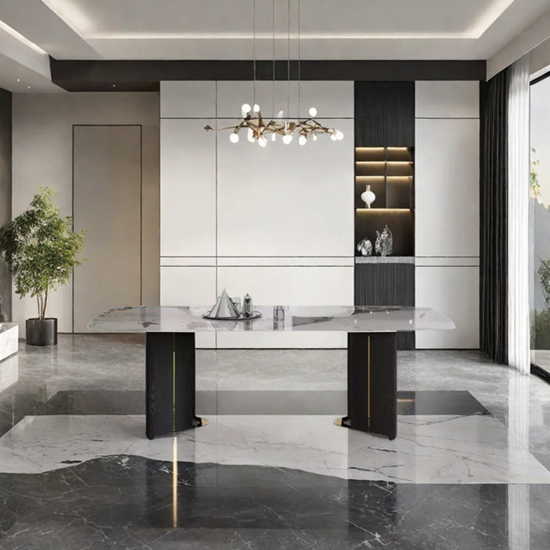 Sintered stone charming dining table, 29.53"H x 70.87"L x 35.43"W