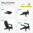 HDPE Folding Adirondack Chair with 3-Position Adjustable Back and Cup Holder, All-Weather Heavy Duty Outdoor Furniture Set for Backyard and Pool-813515828