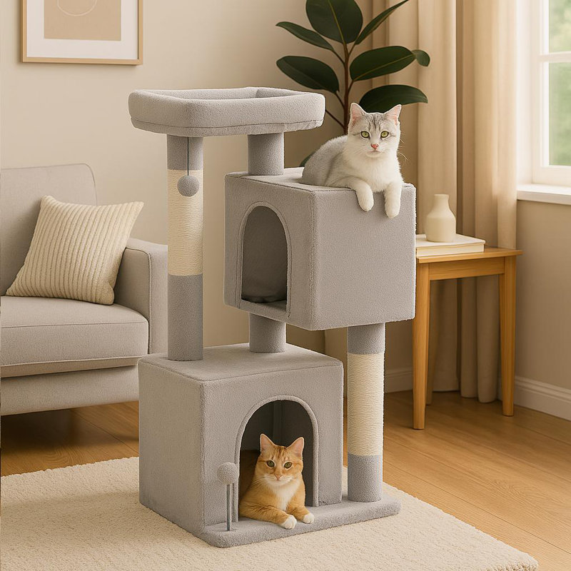 Arbre à chat Dosta, Gris, H 31,5 po x l 16,9 po x P 11,8 po