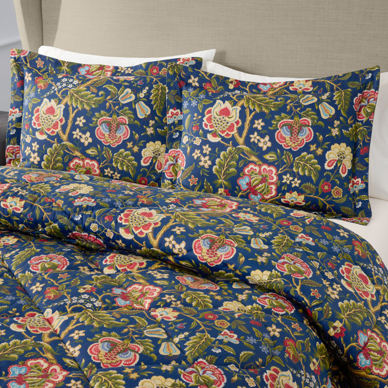Regency Floral Sham, Twin, Navy
