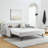 Twin Size Upholstery Daybed With Twin Size Erectable Trundle And USB Charging Design, Linen Beige-1301420410