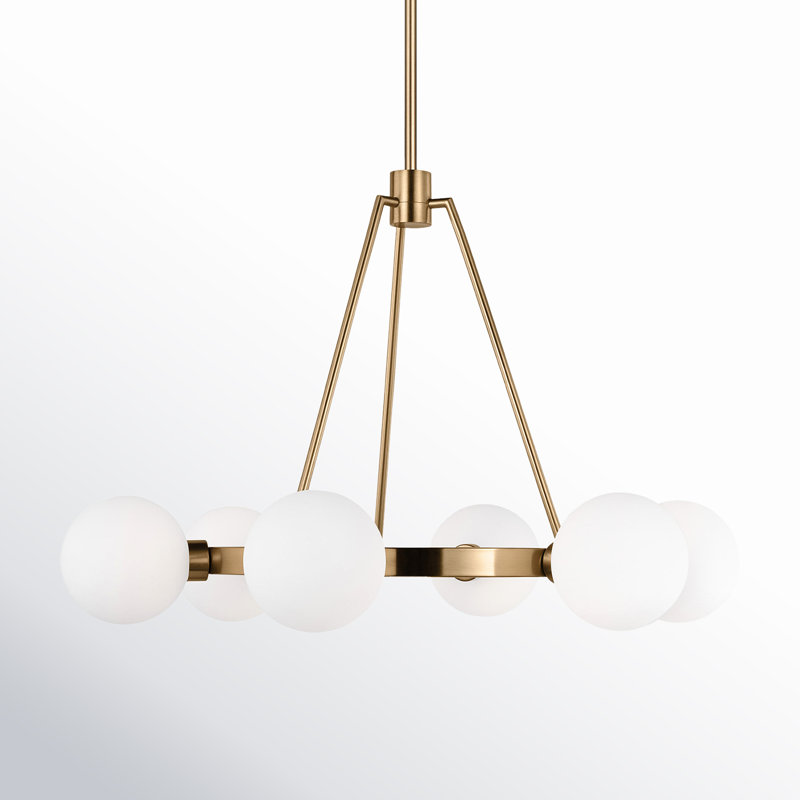 Helen 6-Light Chandelier, Satin Brass
