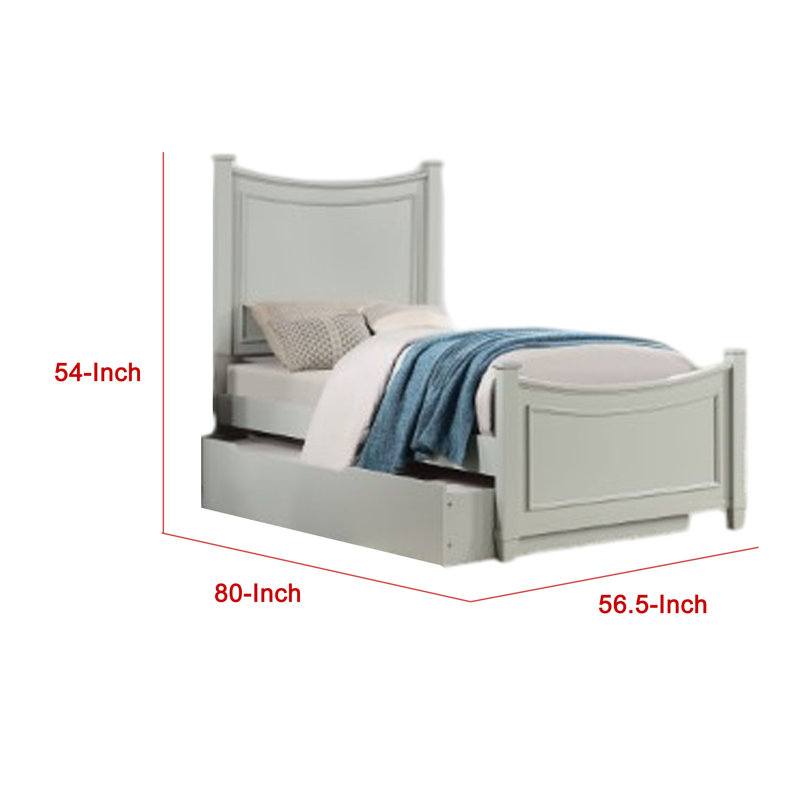 Lit double pour enfant Roly avec lit gigogne, arches inspirées du berceau, bois gris