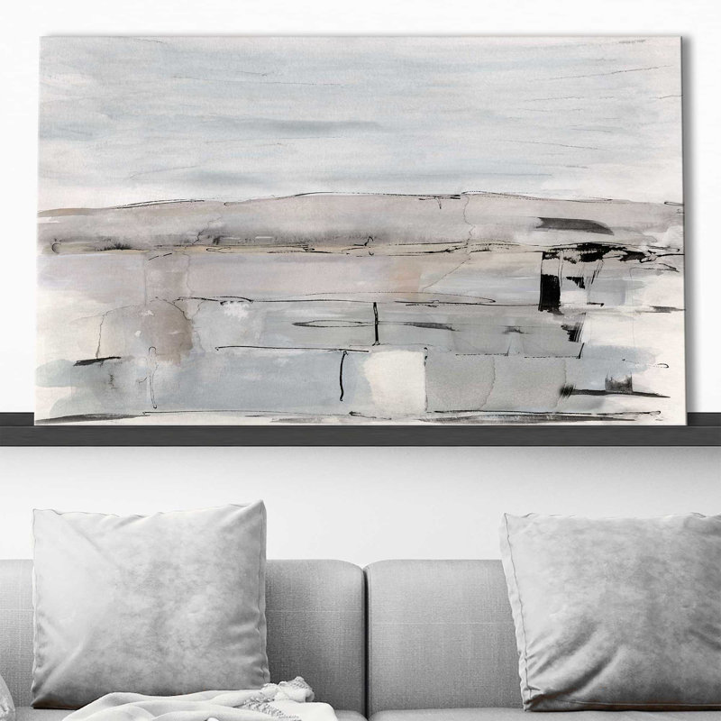 «Faraway Field» par Susan Jill - Peinture, L 30 po x H 18 po, Toile tendue