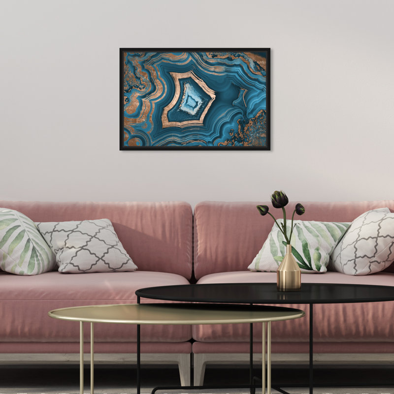 «Dreaming About You Geode Abstract», impression sur toile, Cadre noir, H 30 po x l 20 po
