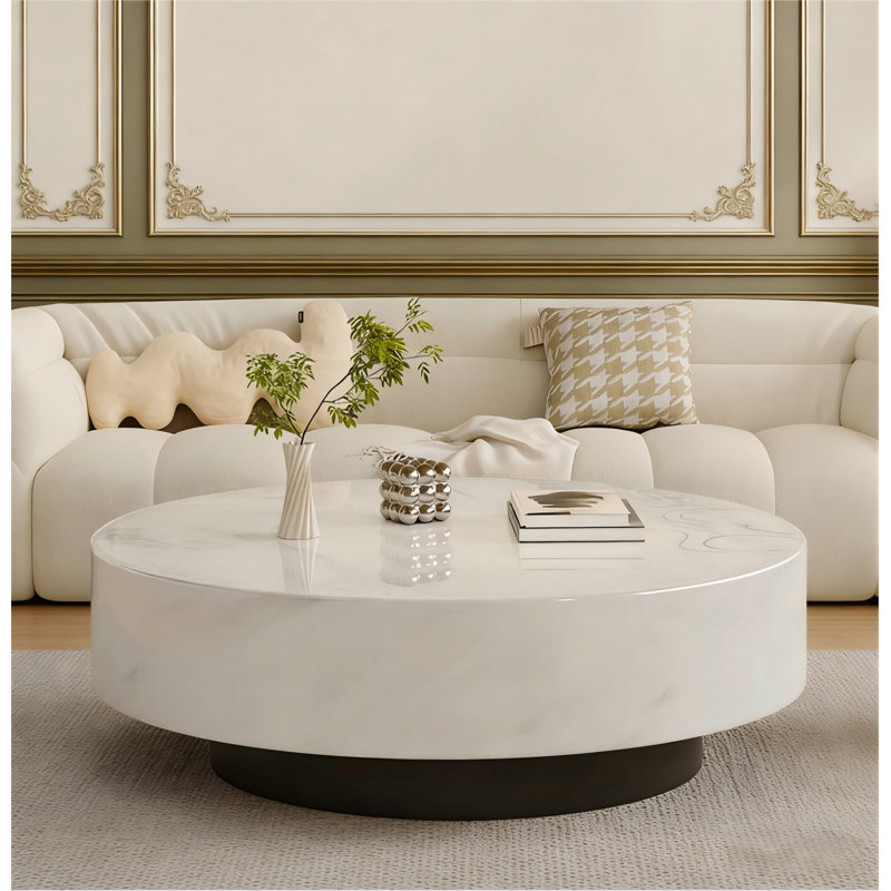 Table basse ronde pour le salon Minimalis, H 13,77 po x L 35,43 po x l 35,43 po