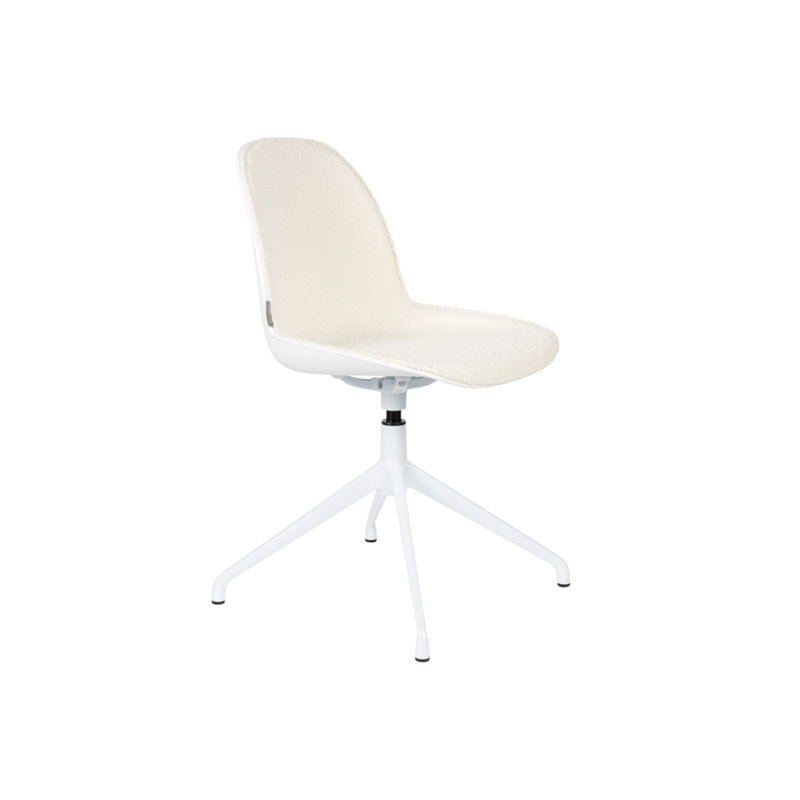 Chaise d'appoint rembourrée Albert Kuip, Blanc, Blanc
