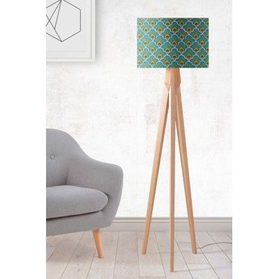 21 cm H Drum Lamp Shade ( Uno ) in Green and Yellow
