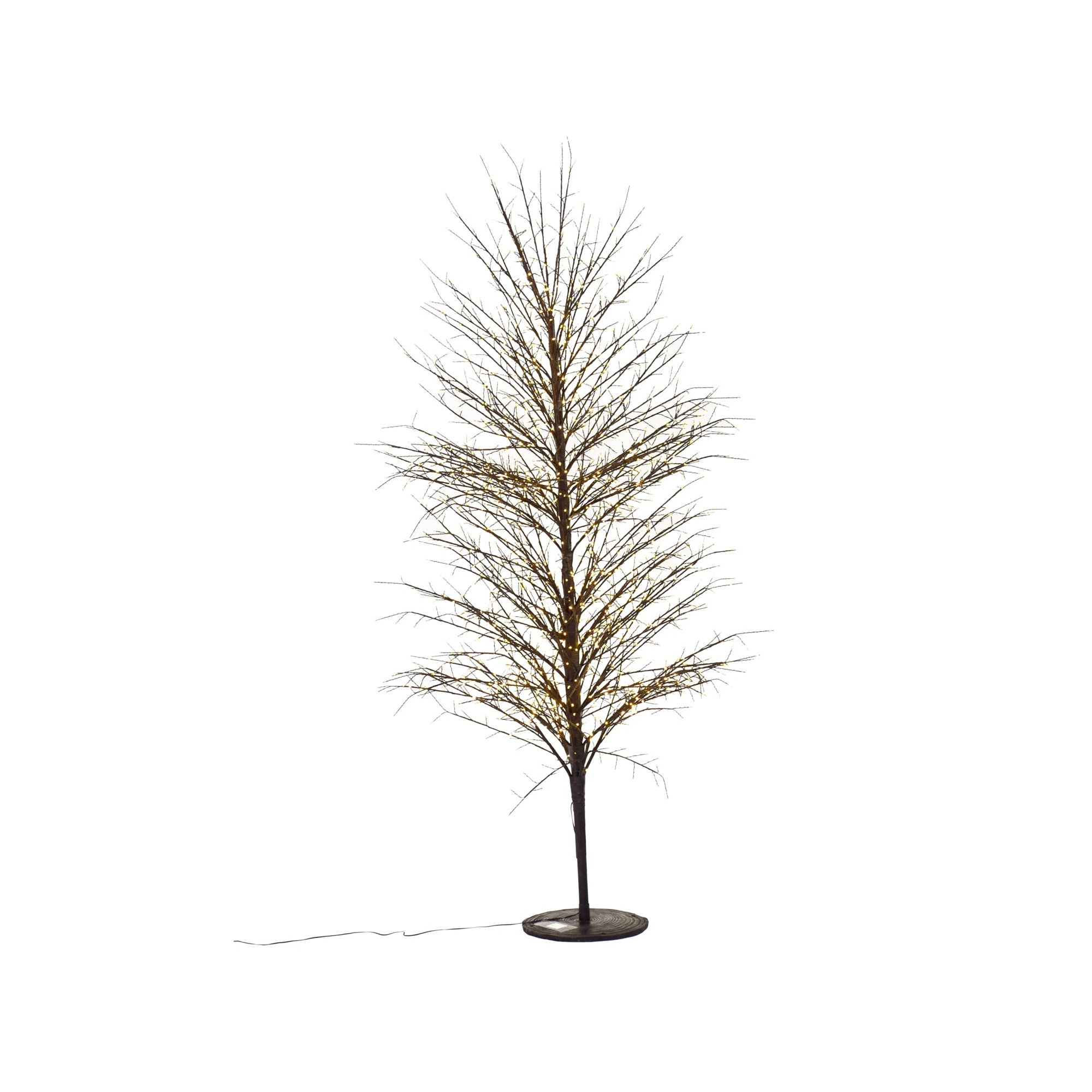 Birch Tree with Warm White LED Lights, Black, 70.86" H x 20.8" L x 20.8" D