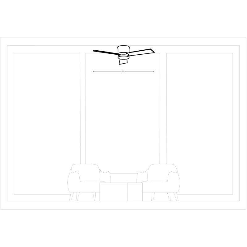 Kris 3 Blade Ceiling Fan with LED Light Kit, Light Gray/Weathered Oak, Aged Pewter, 44"