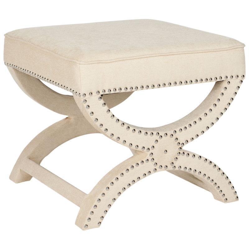 Repose-pieds argenté, 100% polyester blanc